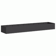 Helloshop26 - Jardinière rectangulaire pour jardin balcon profondeur 360 x 80 x 40 cm en acier laminé à froid noir 02_0051549 - noir acier 30002369