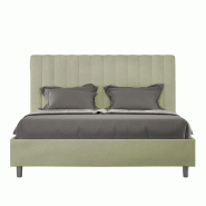 Lit Coffre Surélevé Double Capitonné Microfibre Thé Vert Agueda 160X190 - vert VE1619AGUE017-CT-TR