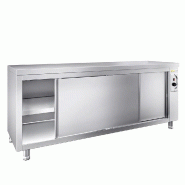 Meuble bas inox chauffant 2000x600 mm PREMIUM - GOLDINOX - gris inox 3701770819188