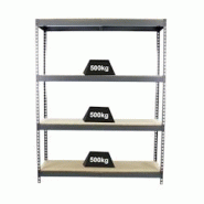 PROREGAL Étagère pour charges lourdes WOOD BEAST FOUR | HxLxP 200x210x60cm | 4 niveaux | Charge du compartiment 500kg | Gris - gris métal PR_RS14-55 PROREGAL Étagère pour charges lourdes WOOD BEAST FOUR | HxLxP 200x210x60cm | 4 niveaux | Charge du compartiment 500kg | Gris - gris métal PR_RS14-55