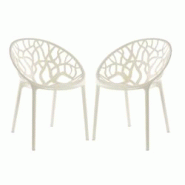 RATTATAN Lot de 2 chaises en polycarbonate empilables, design moderne et résistant, pour salle à manger, cuisine, restaurant ou bureau – Elettra â RATTATAN Lot de 2 chaises en polycarbonate empilables, design moderne et résistant, pour salle à manger, cuisine, restaurant ou bureau – Elettra â