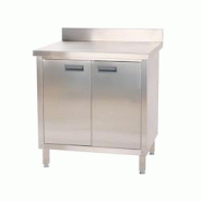 Romux® Table adossée en Acier Inoxydable pour Restauration Murale avec Portes Battantes 800x600x850 mm | Table de travail Inox Bar Restaurant - 8436
