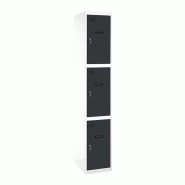 SimonRack Vestiaire Métallique 3 Portes avec Clé, 1800x400x500 mm, Blanc/Anthracite - Simonlocker - blanc métal 8425437108211