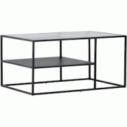 Table basse en acier et verre Campinas Venture Home - noir 7340220809049 Table basse en acier et verre Campinas Venture Home - noir 7340220809049