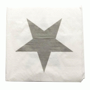 20 SERVIETTES EN PAPIER SILVER STAR BLANC - PARIS PRIX