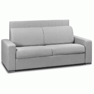 CANAPÉ LIT LEVALLOIS EXPRESS LATTES 120CM MATELAS 16CM TÊTE DE LIT INTÉGRÉE POLYURÉTHANE GRIS CLAIR