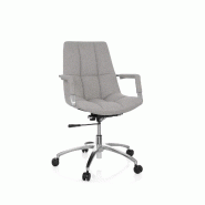 Chaise de bureau / siege pivotant SARANTO tissu gris clair hjh OFFICE - gris polyester 670912
