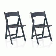 Chaise de jardin / Chaise pliante Travano 1 (Lot de 2 / 2 chaises) plastique gris hjh LIVING - gris plastique polypropylène 950000