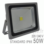 ÉCLAIRAGE DE CHANTIERS - PROJECTEUR LED COB 50W EXTÉRIEUR IP65 GRIS