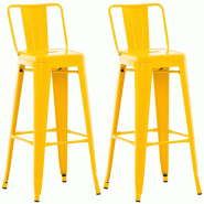 CLP Lot de 2 Tabourets de bar Mason Jaune - jaune métal 307506