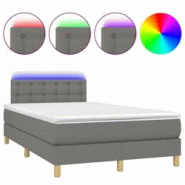 Décoshop26 - Lit LED avec sommier, tête de lit réglable et matelas 120x200 cm en tissu gris foncé TDL0208396 - gris Décoshop26 - Lit LED avec sommier, tête de lit réglable et matelas 120x200 cm en tissu gris foncé TDL0208396 - gris