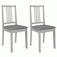 Décoshop26 - Lot de 2 chaises de salle à manger avec coussins d'assise design classique en bois gris DEC025465 - gris 3000255260010 Décoshop26 - Lot de 2 chaises de salle à manger avec coussins d'assise design classique en bois gris DEC025465 - gris 3000255260010