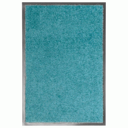 Décoshop26 - Paillasson lavable 40 x 60 cm polyamide turquoise PVC antidérapant DEC040613 - 3000265022622