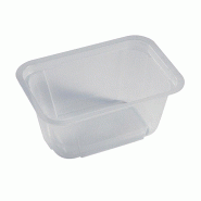 ECOLOMIQUE - 100 Pcs - Barquette plastique micro-ondable - 1500 ml, 19 x 13,6 cm, Hauteur: 8 cm - transparent plastique ECO209TMF10