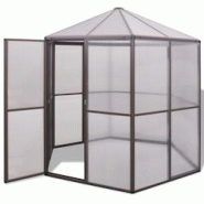Helloshop26 - Serre tente abri plante fleur légumes en aluminium 240 x 211 x 232 cm marron 02_0044656 - 3000220285239 Helloshop26 - Serre tente abri plante fleur légumes en aluminium 240 x 211 x 232 cm marron 02_0044656 - 3000220285239