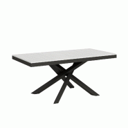 Itamoby Table Extensible 90X180/440 Cm Volantis Evolution Frêne Blanc Structure Anthracite - blanc VE185TAVLTEVO-BF-AN