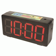 Perel Horloge LED numérique avec chronomètre, compte à rebours et minuteur d’intervalle, grand affichage, à piles, 327×93×156 mm - WC200