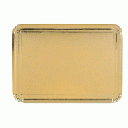 Plateau traiteur or 42x28cm - par 25 - carton haute rigidité 1200 gr/m2