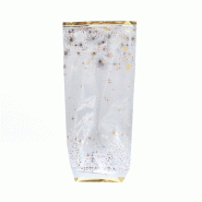 Sachet fond polypro décor Noël scintillant 12x4,8x27,5cm - par 100