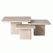 STELLAMEUBLES Table basse ZAYNAH en Travertin - 3667335251018