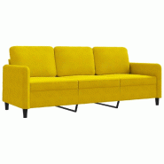 VidaXL Canapé à 3 places Jaune 180 cm Velours Modèle Fervelis - 359458