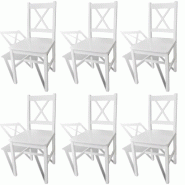 VidaXL Chaises à manger lot de 6 blanc pinède Modèle Nova Cuisine - 271496