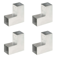 Vidaxl connecteurs de poteau 4 pcs forme en l métal galvanisé 81x81 mm 145462