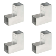 Vidaxl connecteurs de poteau 4 pcs forme en l métal galvanisé 81x81 mm 145462 Vidaxl connecteurs de poteau 4 pcs forme en l métal galvanisé 81x81 mm 145462
