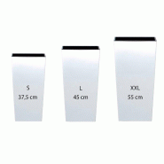WellHome - Pack de 3 pots de fleurs hauts 11,4/19/35L Urbi Square coloris blanc - blanc plastique PK2545