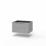 AQA Design Meuble sous-vasque en MDF 1 tiroir SOLMIRA gris L.60 P.45 H.35 MPSO061H-GRI - gris Bois manufacturé MPSO061H-GRI