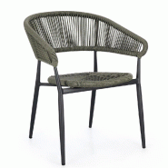 Chaise avec accoudoir Algaida anthracite/vert 62 x 64 x 76 cm - par 4