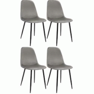 CLP Chaise de salle à manger Maryam Gris clair/Velours - gris textile 327438 CLP Chaise de salle à manger Maryam Gris clair/Velours - gris textile 327438
