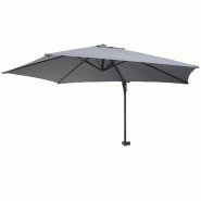 Décoshop26 - Parasol mural pour balcon terrasse avec mât inclinable 3m polyester aluminium/acier 9kg couleur gris 04_0005636 - gris aluminium 300057