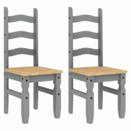 Décoshop26 - Set de 2 chaises de salle à manger design rustique en bois massif de pin gris DEC025497 - gris 3000255279876 Décoshop26 - Set de 2 chaises de salle à manger design rustique en bois massif de pin gris DEC025497 - gris 3000255279876