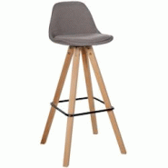 Décoshop26 - Tabouret de bar chaise haute x1 repose-pieds style scandinave en tissu taupe structure en bois clair carré 10_0004639 - 3000252208435 Décoshop26 - Tabouret de bar chaise haute x1 repose-pieds style scandinave en tissu taupe structure en bois clair carré 10_0004639 - 3000252208435