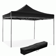 Divina Fire Tonnelle Pliante Noire 3X3, Recouverte De Pvc Imperméable - noir multi-matériau 52307