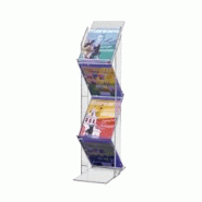 Edimeta Présentoir zig-zag cristal 4 étagères 100 cm - transparent plastique 4904 Edimeta Présentoir zig-zag cristal 4 étagères 100 cm - transparent plastique 4904