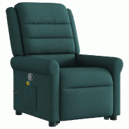Fauteuil inclinable de massage Vert foncé Tissu Modèle Welvaria - 8721102963124