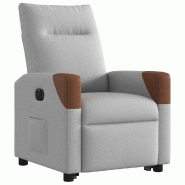 Fauteuil inclinable électrique gris nuage tissu Modèle Bellonia - 8721158643919