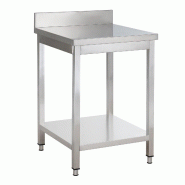 GastroHero Table de travail en inox Basique 7x6 avec étagère inférieure et dosseret, à monter soi-même - YATS76A