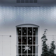 Guirlande stalactites chute de neige 3,6m H80cm 288 LED blanc froid câble blanc Lotti - 8024199071384