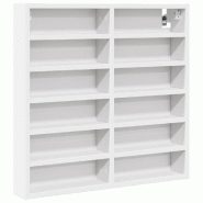 Helloshop26 - Armoire à vitrine moderne avec rangement multiples 60 x 8 x 58 cm en bois d'ingénierie blanc 02_0049518 - blanc Bois massif 3000235882