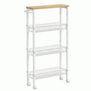 Helloshop26 - Desserte chariot de service étagère de rangement mobile fine roulettes pivotantes à 360° cadre en métal pour cuisine 12_0005286 - 3 Helloshop26 - Desserte chariot de service étagère de rangement mobile fine roulettes pivotantes à 360° cadre en métal pour cuisine 12_0005286 - 3