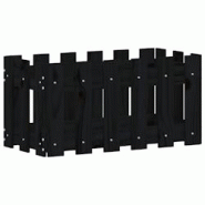 Helloshop26 - Jardinière bac lit surélevé plantes fleurs terrasse jardin avec design de clôture 60 x 30 x 30 cm pin massif noir 02_0038105 - 30002 Helloshop26 - Jardinière bac lit surélevé plantes fleurs terrasse jardin avec design de clôture 60 x 30 x 30 cm pin massif noir 02_0038105 - 30002