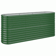 Helloshop26 - Lit surélevé de jardin ovale robuste 152 x 40 x 68 cm en acier galvanisé vert 02_0046566 - vert acier 3000234306456