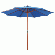 Helloshop26 - Parasol mobilier de jardin avec mât en bois 300 x 258 cm bleu 02_0008117 - 3000434447768