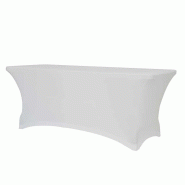 Housse extensible pour table pliante rectangulaire 200x91 cm ZOWN XXL 200 – Blanc - blanc polyester SPTTP-00275