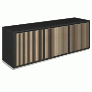 Meuble Vertigo T01 6 tiroirs à l'anglaise MDF naturel et noir 180x47x60 cm