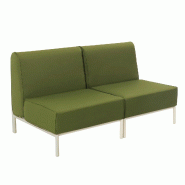 Oviala Business Salon de jardin bas modulable uni 2 places vert kaki Oviala 144 x 80 x 78 cm - vert polyester 115938