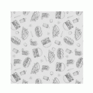 Papier ingraissable, HENDI, Motif illustration fast food, 500 u., 305x305mm - 678282_0